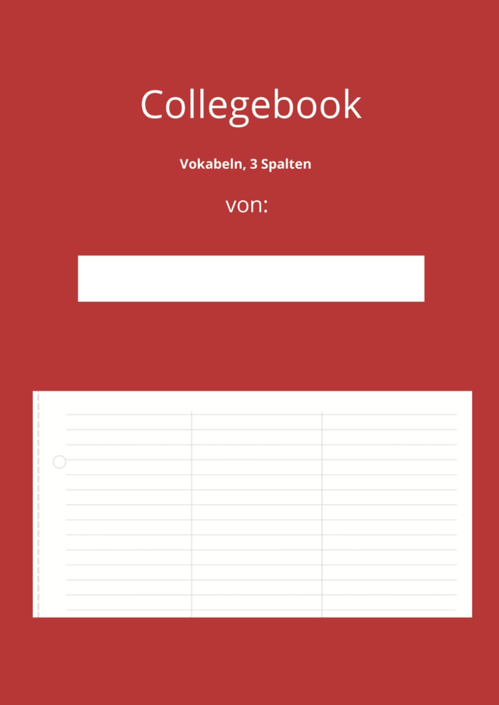 Collegebook: Vokabeln, 3 Spalten
